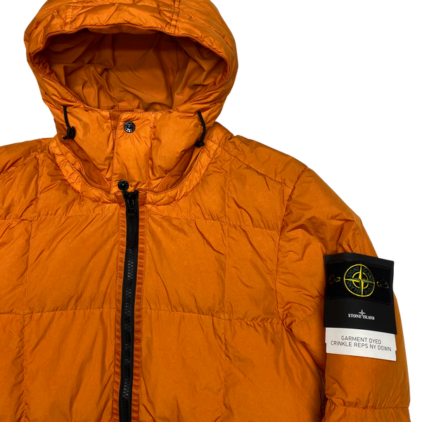Stone Island Orange Crinkle Reps Puffer Jacket