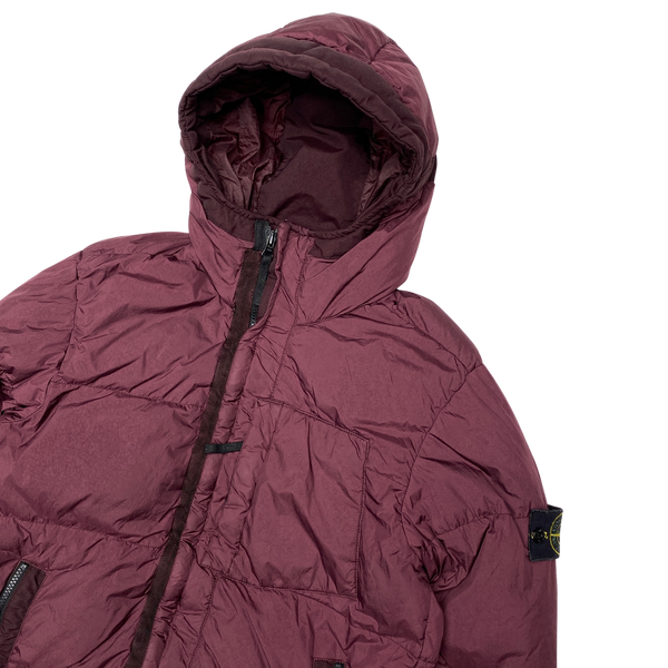 Stone Island Plum Garment Dyed Crinkle Reps Puffer Jacket