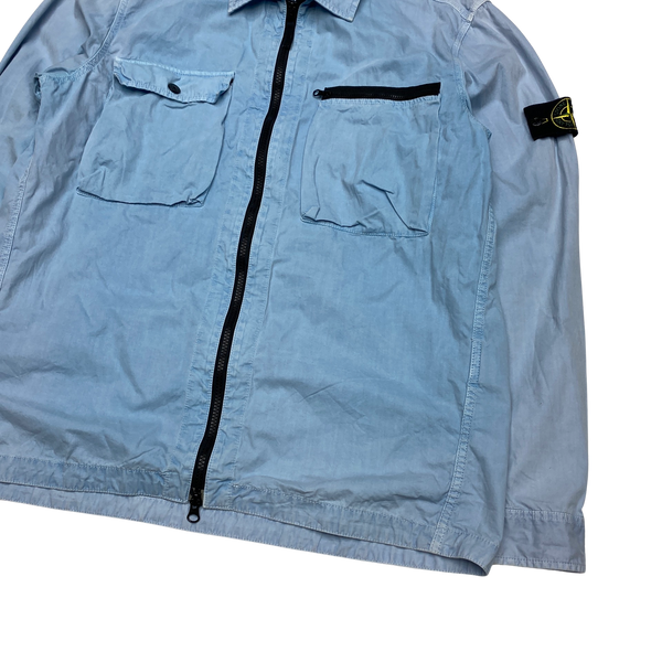 Stone island light blue overshirt deals