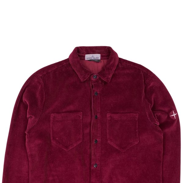 Stone Island Burgundy Corduroy Shirt