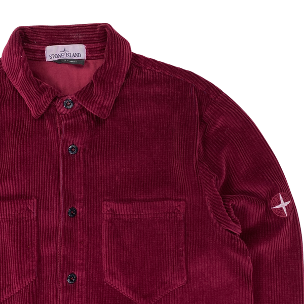 Stone Island Burgundy Corduroy Shirt