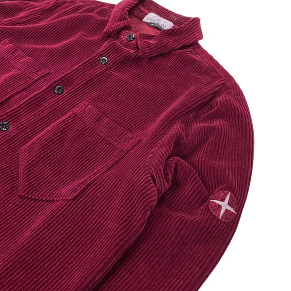 Stone Island Burgundy Corduroy Shirt