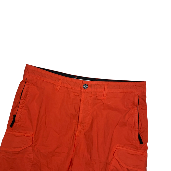 Stone Island 2021 Orange Paracadute Cargo Shorts