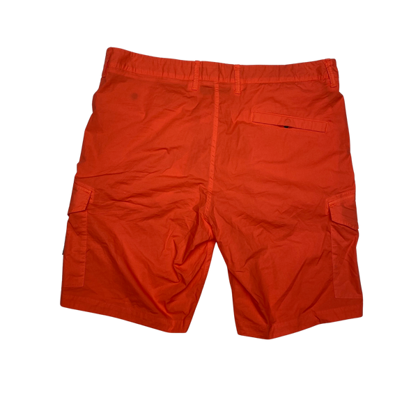 Stone Island 2021 Orange Paracadute Cargo Shorts
