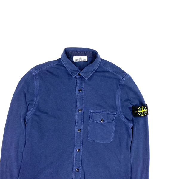 Stone Island Navy Cotton Slim Fit Shirt