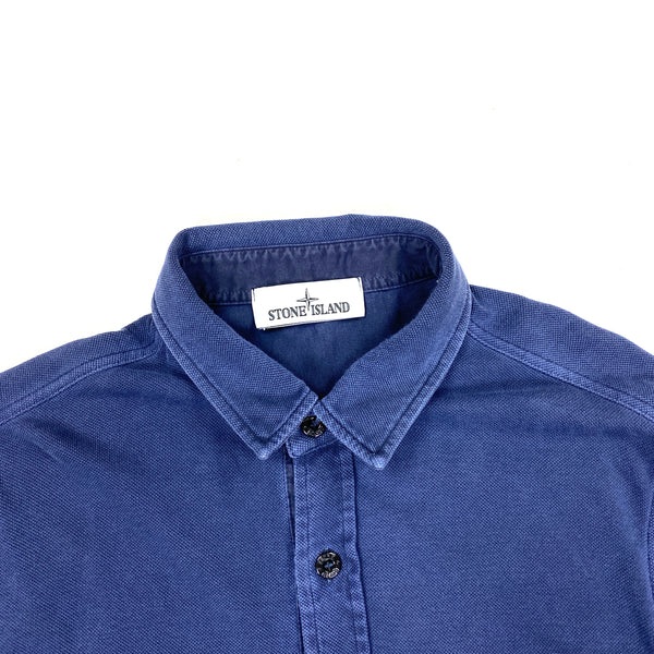 Stone Island Navy Cotton Slim Fit Shirt