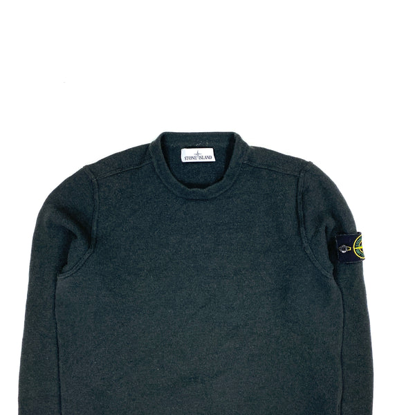 Stone Island Bottle Green Wool Crewneck Jumper
