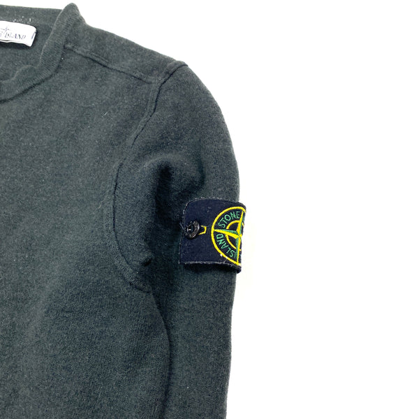 Stone Island Bottle Green Wool Crewneck Jumper
