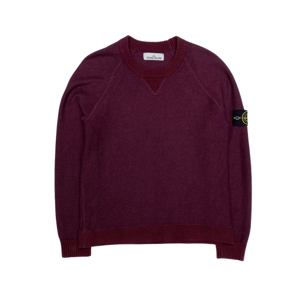 Stone Island 2017 Burgundy Knitted Crewneck