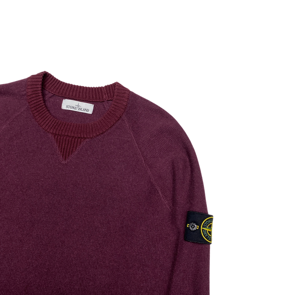 Stone Island 2017 Burgundy Knitted Crewneck