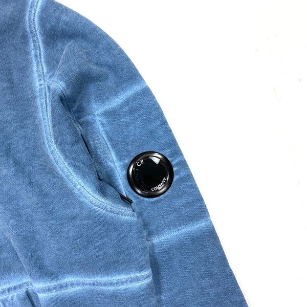 CP Company Two Tone Blue Pullover Hoodie