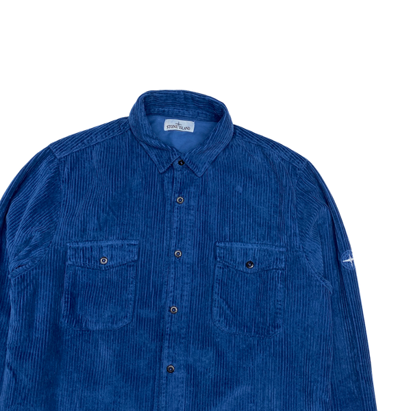 Stone Island Blue Corduroy Shirt