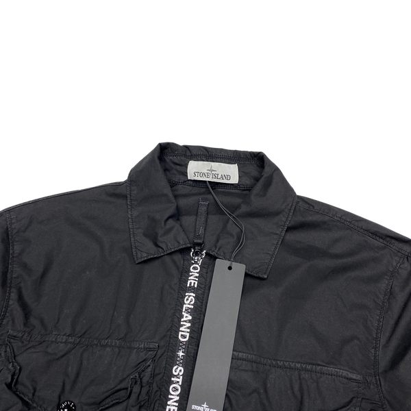 Stone Island 2022 Spellout Text Zipped Overshirt