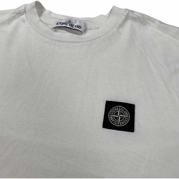 Stone Island White Cotton T Shirt