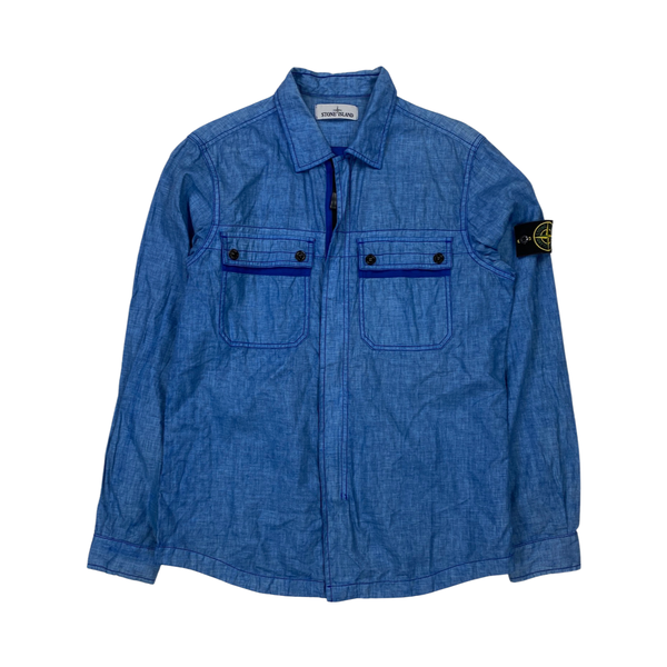 Stone Island Blue Linen Cotton 2014 Shirt