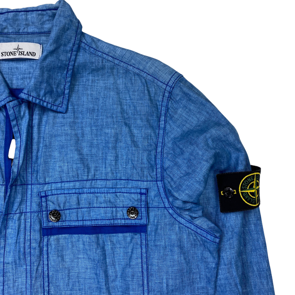 Stone Island Blue Linen Cotton 2014 Shirt
