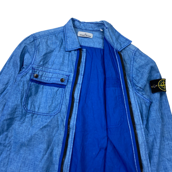 Stone Island Blue Linen Cotton 2014 Shirt