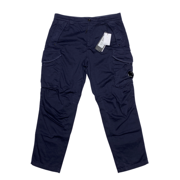 CP Company Navy Cotton Loose Fit Cargo Trousers