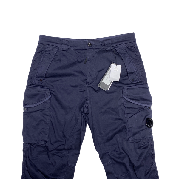 CP Company Navy Cotton Loose Fit Cargo Trousers