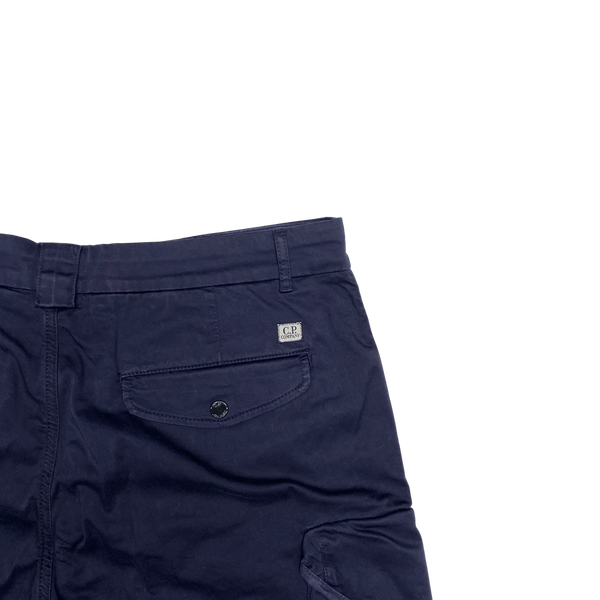 CP Company Navy Cotton Loose Fit Cargo Trousers