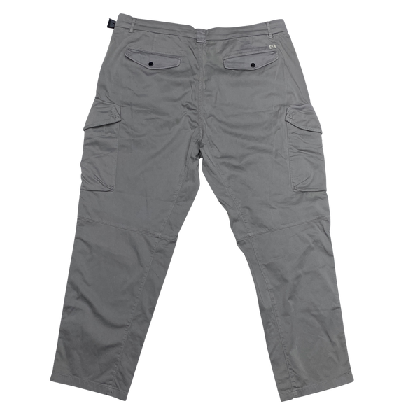 CP Company Grey Satin Stretch Loose Fit Cargo Trousers