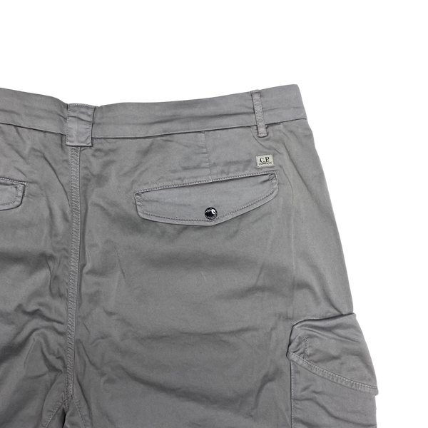 CP Company Grey Satin Stretch Loose Fit Cargo Trousers