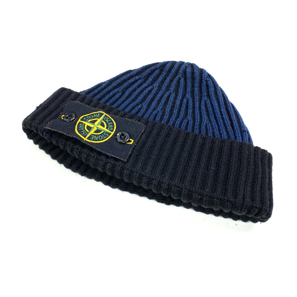 Stone Island Thick Ribbed Two Tone Beanie
