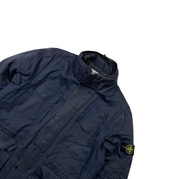 Stone Island Navy Performance Cotton 3L Primaloft Jacket - 3XL