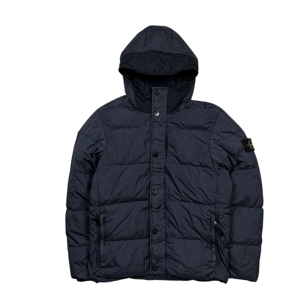 Stone Island 2016 Navy Crinkle Reps Down Puffer Jacket - Medium
