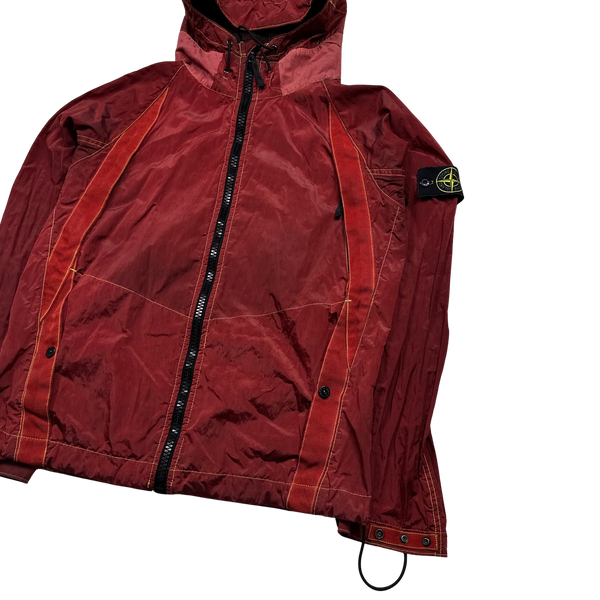 Stone Island 2010 Nylon Metal Shimmer Two Tone Red Jacket - Large