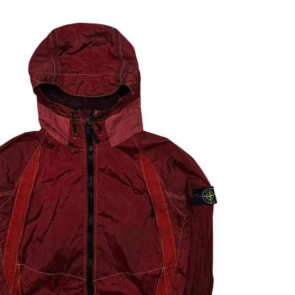 Stone Island 2010 Nylon Metal Shimmer Two Tone Red Jacket - Large