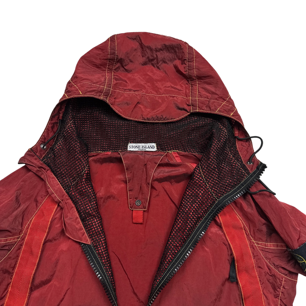 Stone Island 2010 Nylon Metal Shimmer Two Tone Red Jacket - Large