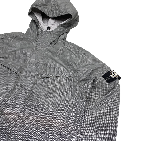 Stone Island 2016 Black Silver Pixel Reflective Hooded Jacket
