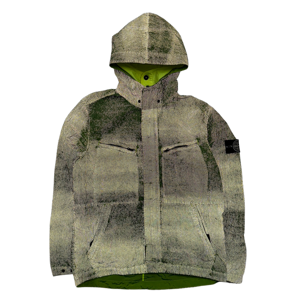Stone Island 2016 Green Pixel Reflective Hooded Jacket - XL