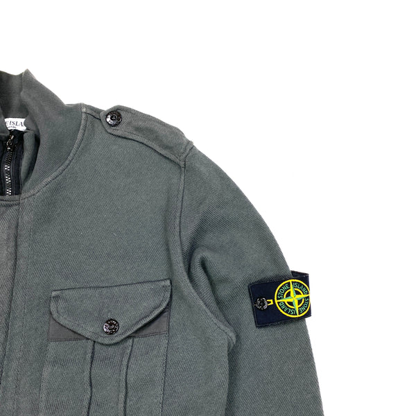 Stone Island Grey Zipped Cardigan Jumper