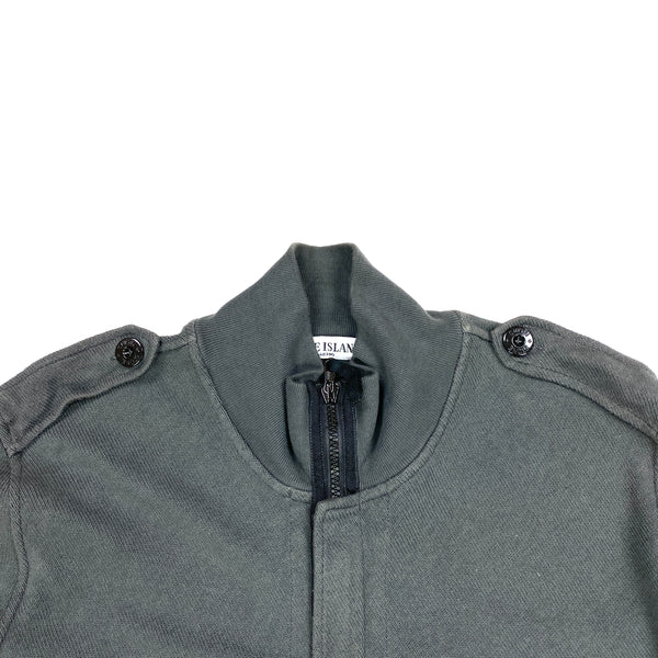 Stone Island Grey Zipped Cardigan Jumper