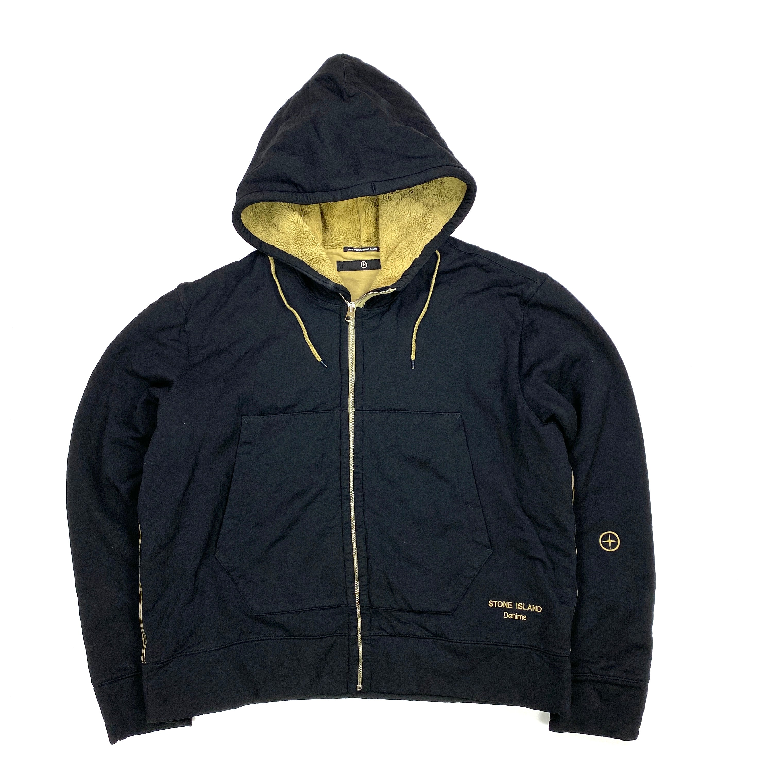 Stone Island Denims Heavy Weight Fleece 2005 Lined Hoodie Stone Island Denims Heavy Weight Fleece 2005 Lined Hoodie
