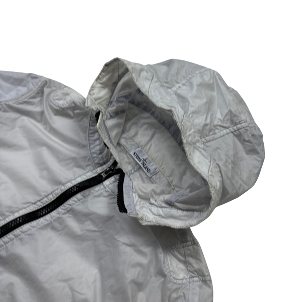Stone Island 2018 Ice White Lamy Flock Hooded Jacket - Large