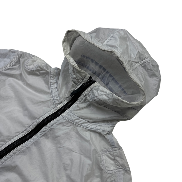 Stone Island 2018 Ice White Lamy Flock Hooded Jacket - Large