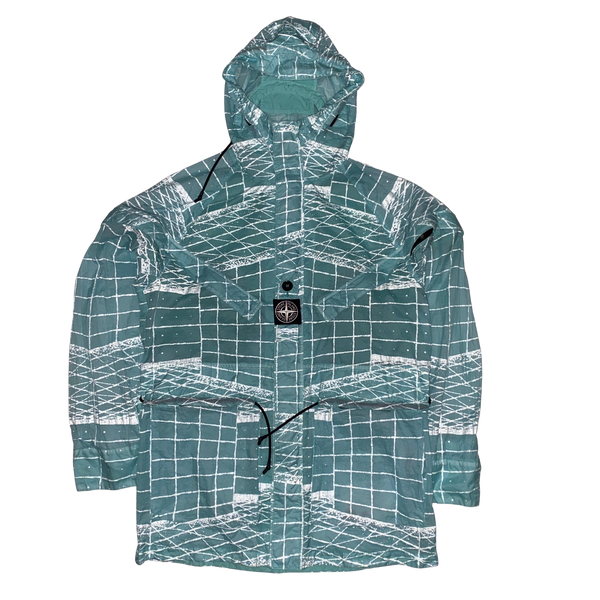 Stone Island Aqua Blue Reflective Grid Lamy TC Jacket