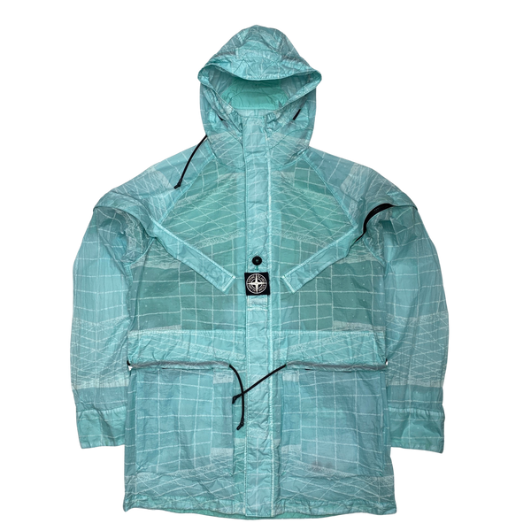 Stone Island Aqua Blue Reflective Grid Lamy TC Jacket