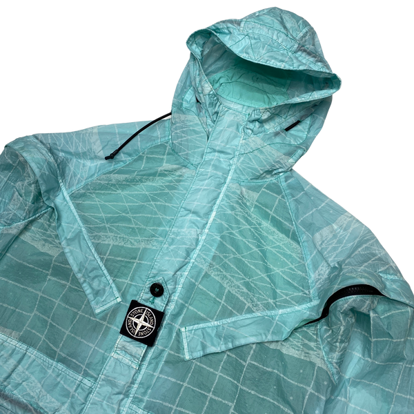 Stone Island Aqua Blue Reflective Grid Lamy TC Jacket
