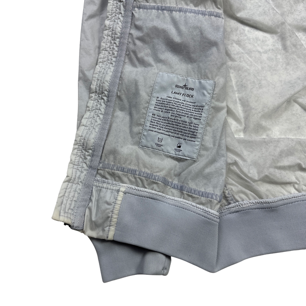 Stone Island 2018 Ice White Lamy Flock Hooded Jacket - Large