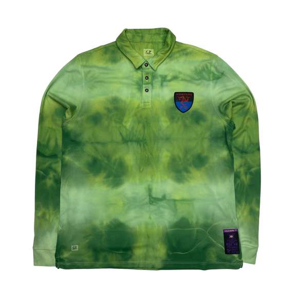 CP Company 2016 Green Tie dye Nowhere FC Long Sleeve Polo