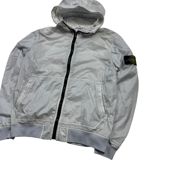 Stone Island 2018 Ice White Lamy Flock Hooded Jacket - Large