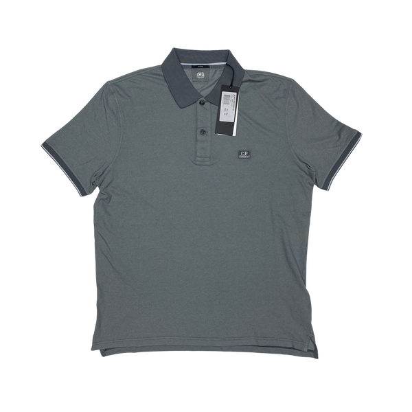 CP Company Grey Cotton Short Sleeve Polo