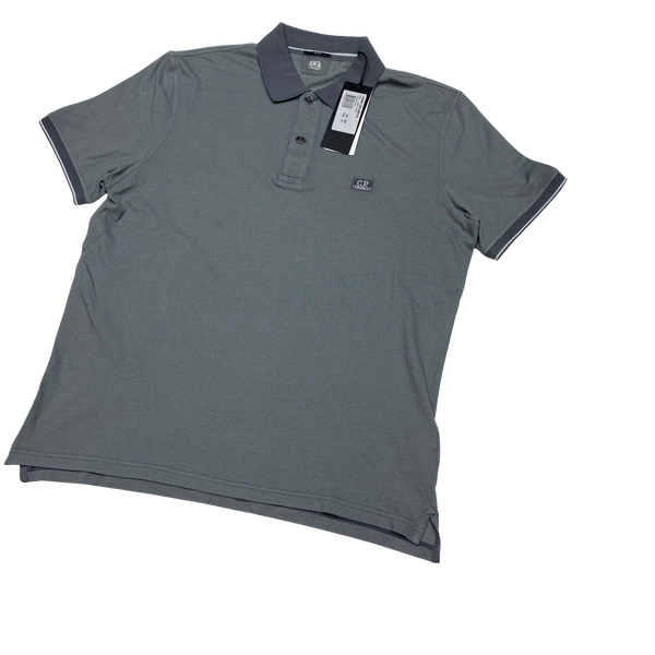 CP Company Grey Cotton Short Sleeve Polo