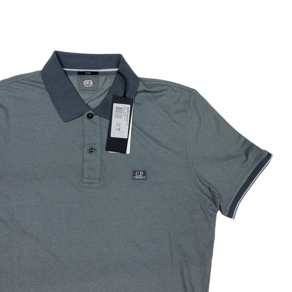 CP Company Grey Cotton Short Sleeve Polo