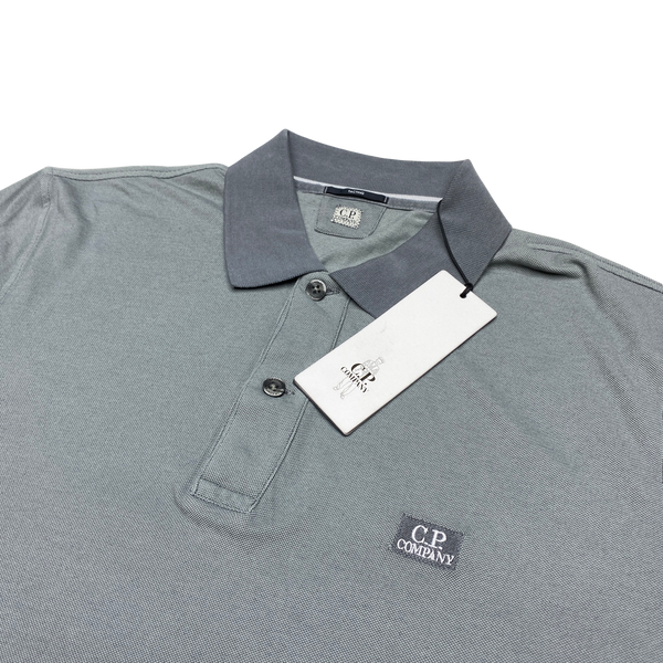 CP Company Grey Cotton Short Sleeve Polo