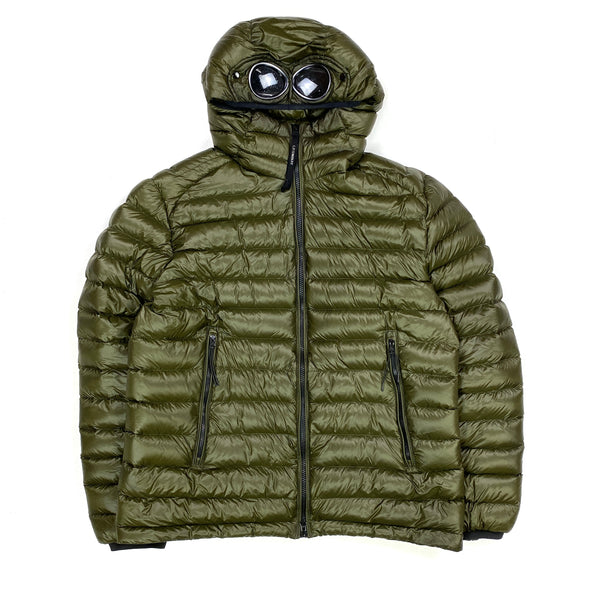 CP Company Khaki Green Dyed Down Puffer Goggle Jacket